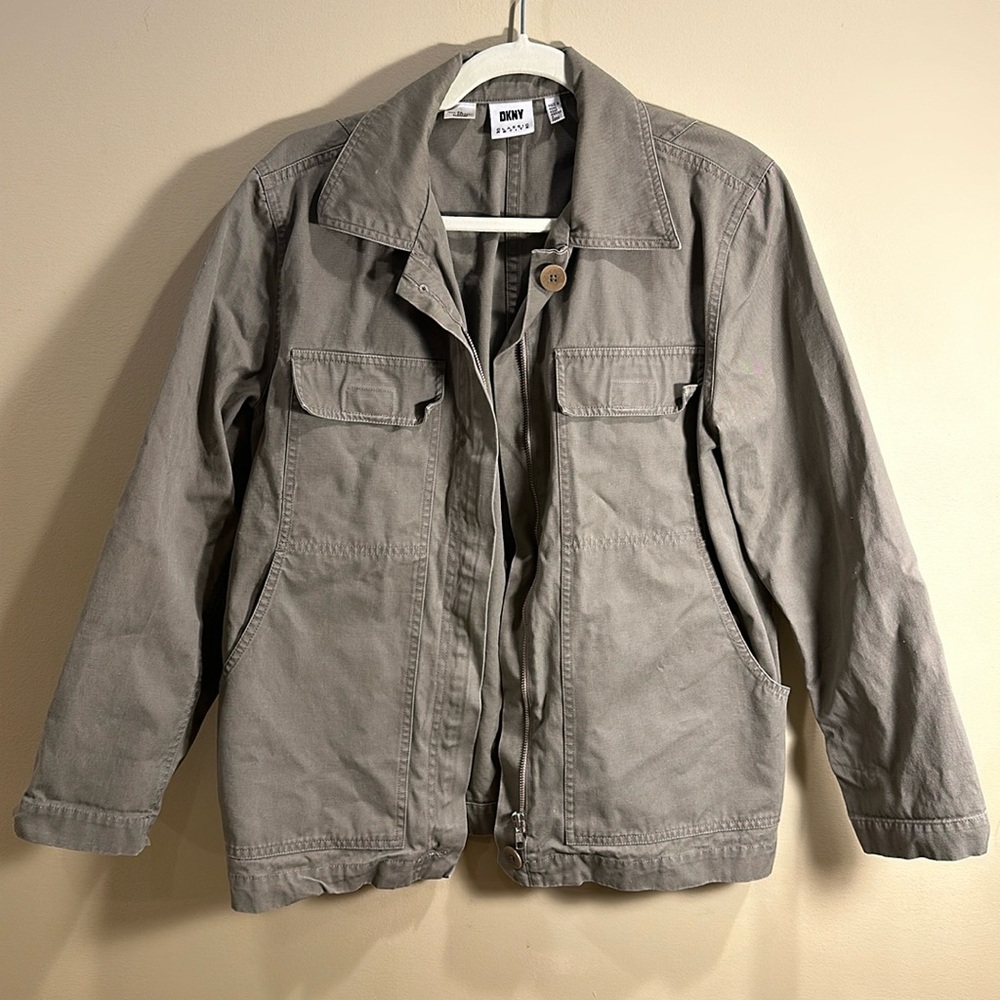 DKNY Vintage Cotton Green Jacket